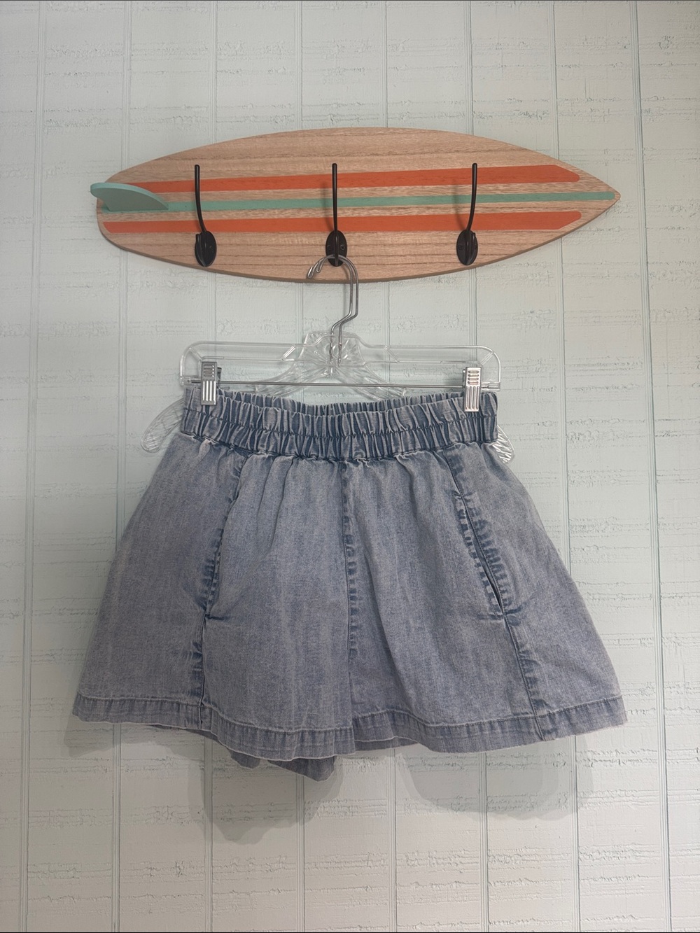 We the Free Light Wash Loose Denim Shorts